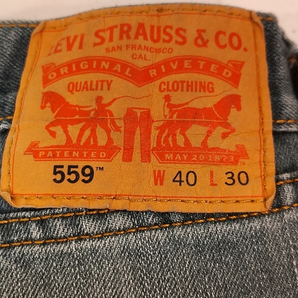 Levi's 559 Men's Jeans Light Blue Denim Relaxed Straight Size 40x30 - Picture 6 of 12